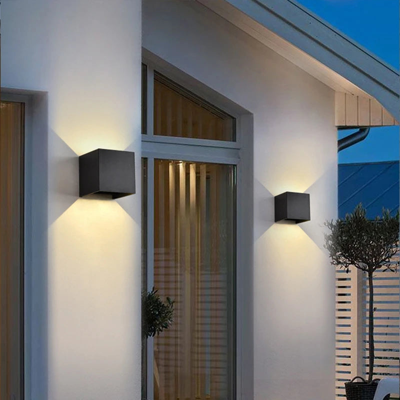 applique murale led motion sensor extérieure ip65 contemporaine 6000k 4000k 3000k đen trắng