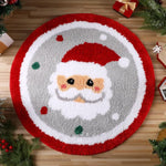 tapis rond flocons neige père noël spirale absorbant eau antidérapant intérieur decoration noel