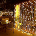 rideau lumineux led blanc étoiles décoration Noël mariage fête intérieur extérieur télécommande usb