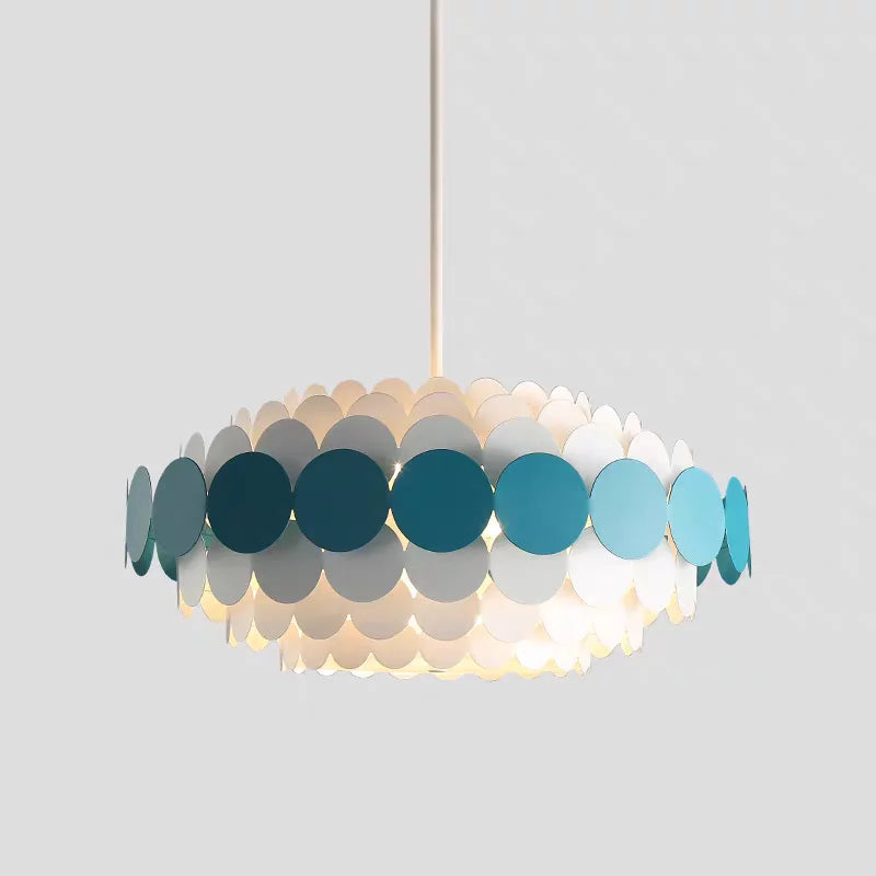 Suspension lumineuse moderne scandinave blanc bleu gris neutral warm white light