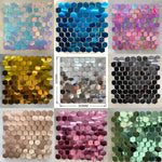 panneau décoration murale hexagonal sequins brillant fond fête mariage anniversaire baby shower décor moderne