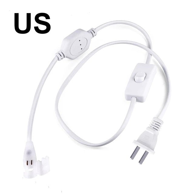 Ruban lumineux LED blanc moderne interrupteur tactile clips fixation transformateur d’éclairage EU US plug