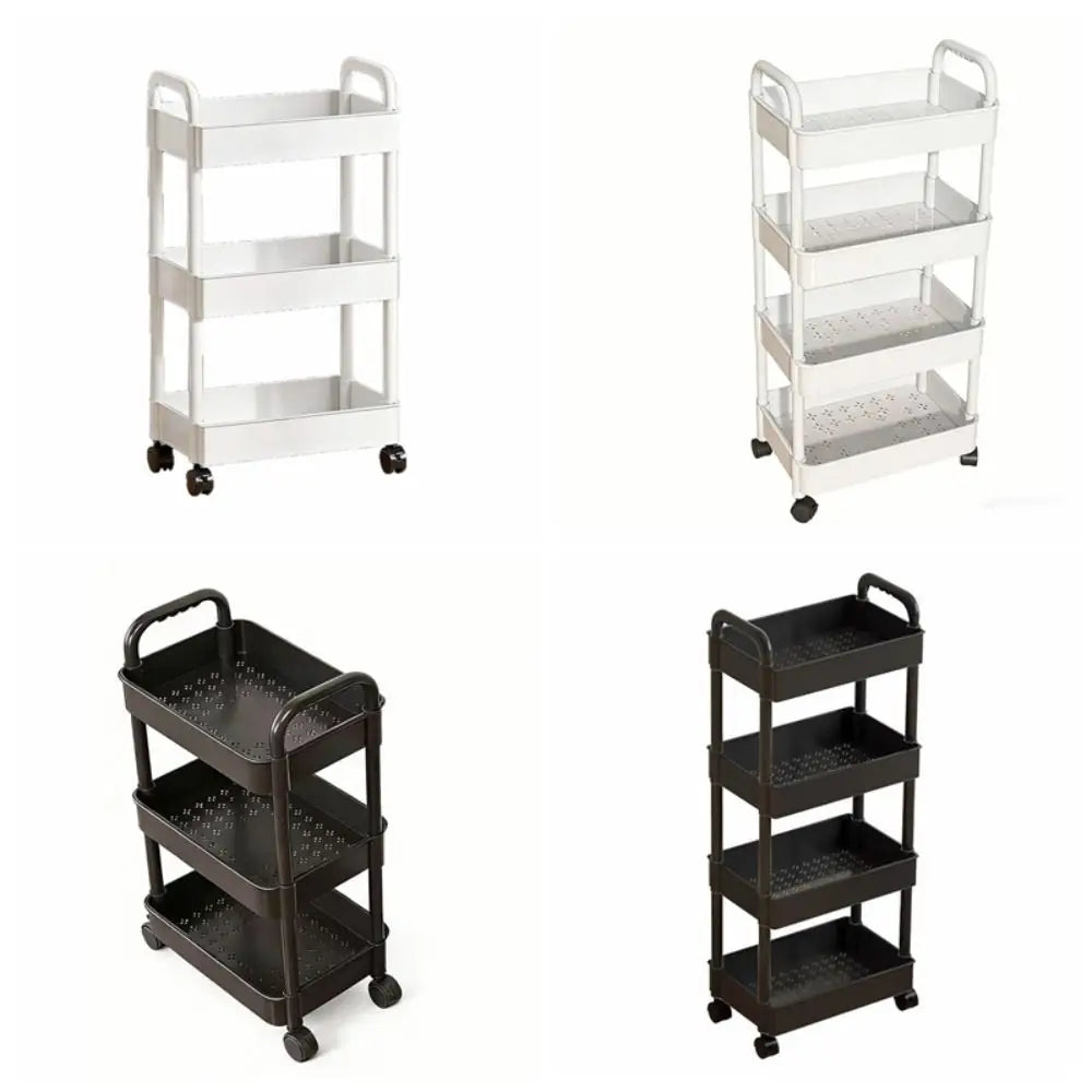 chariot rangement acier inoxydable blanc noir moderne utilisation multiple réutilisable multifonctionalité roulettes universelles