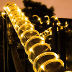 guirlande led solaire flexible modes lumineux multicolore extérieure festive spirale