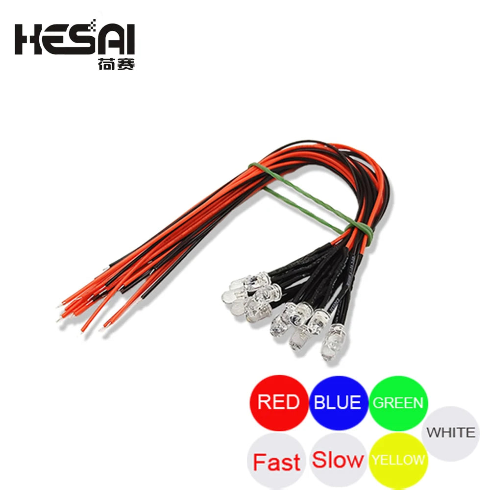 Diodes led rouge bleu vert blanc jaune câbles préinstallés multicolore standard decoration