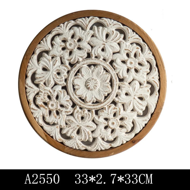 décoration murale bois blanc motif floral relief vintage bohème rustique tasse fleurs séchées bougie