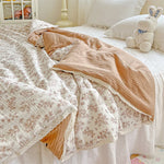 couette d'été imprimée floral vintage polyestère douce maison laver machine