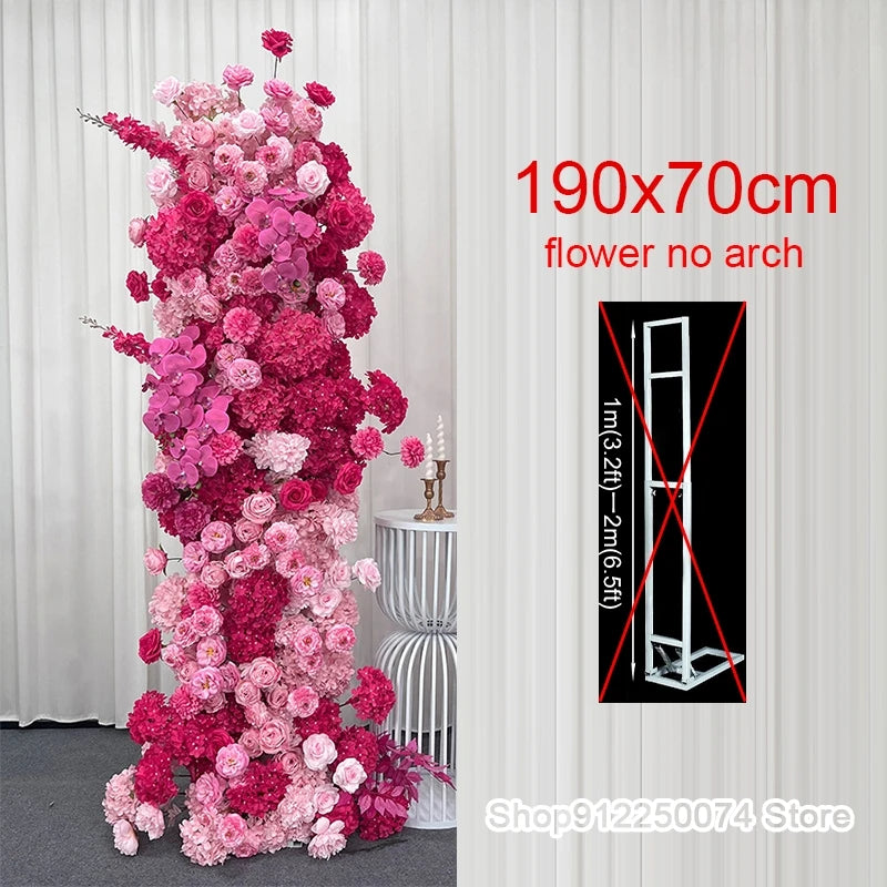 décoration mariage romantique roses artificielles colonnes florales bienvenue panel bienvenue