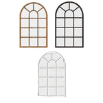 miroir arqué fenêtre bois blanc marron noir structure vieillie décoratif vintage chambre salon