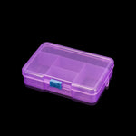 boîte rangement bijoux transparente rose bleu violet poignée compartiments plastique moderne pratique