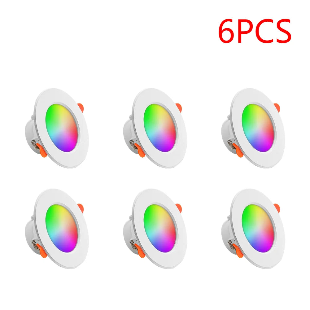 Spot LED Blanc Multicolore Compatible Bluetooth Fixation Vis Moderne 10W 113x50mm