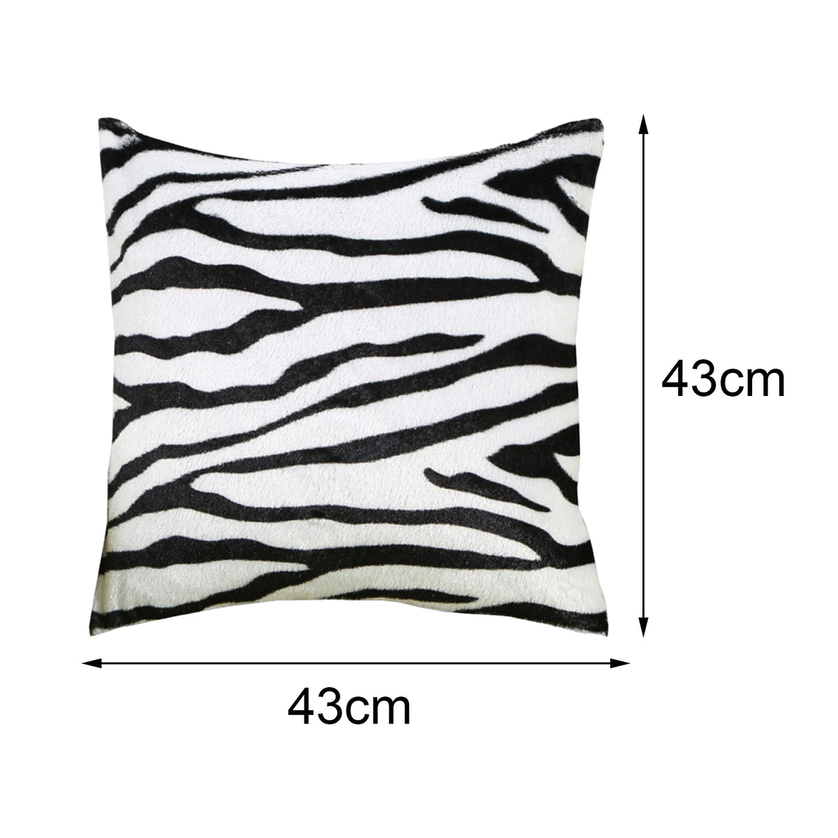 coussin carré moderne imprimé léopard zèbre noir blanc marron beige amovible lavable
