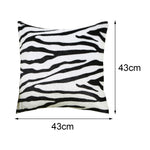 coussin carré moderne imprimé léopard zèbre noir blanc marron beige amovible lavable