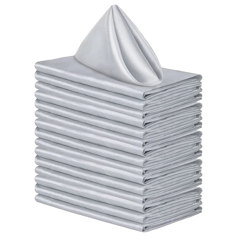 serviettes table pliées 30x30cm 6pièces couleurs unies moderne élégantes polyester coton bleu rose noir
