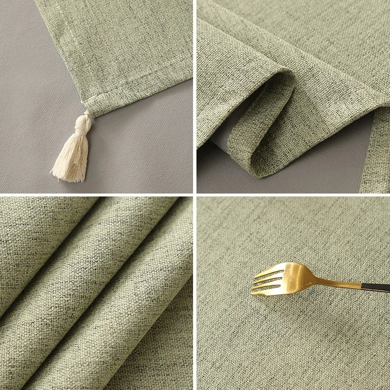 nappe table imperméable réutilisable vert olive gris beige tissu texturé élégante rustiqueextérieur hiver