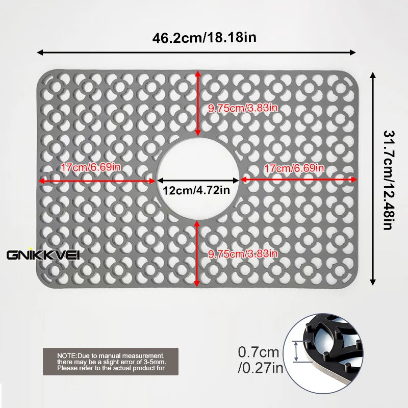 tapis cuisine silicone perforé moderne noir 200°C résistant 46.2cm 31.7cm
