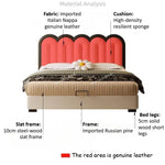lit double bois tiroirs cuir nappa moderne minimaliste chambre coucher