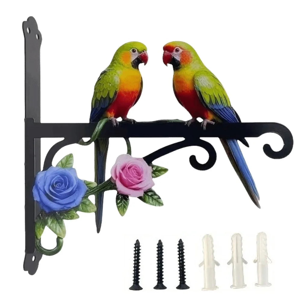 décoration murale oiseaux fleurs artificielles lanterne métal artisanal rustique echangrounoir