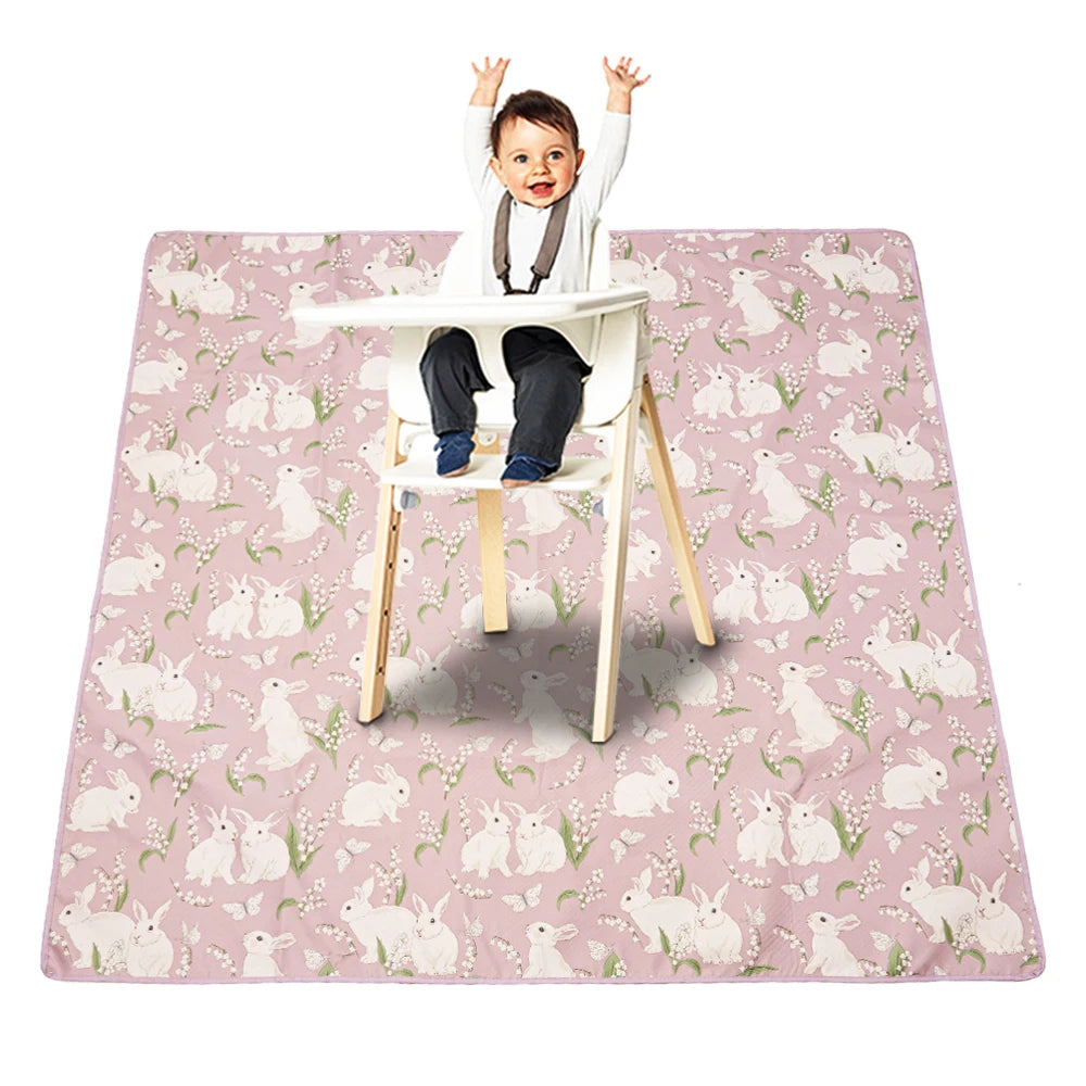tapis anti dérapant enfant motif canards beige jaune texture pointillée moderne pliable activité jeu