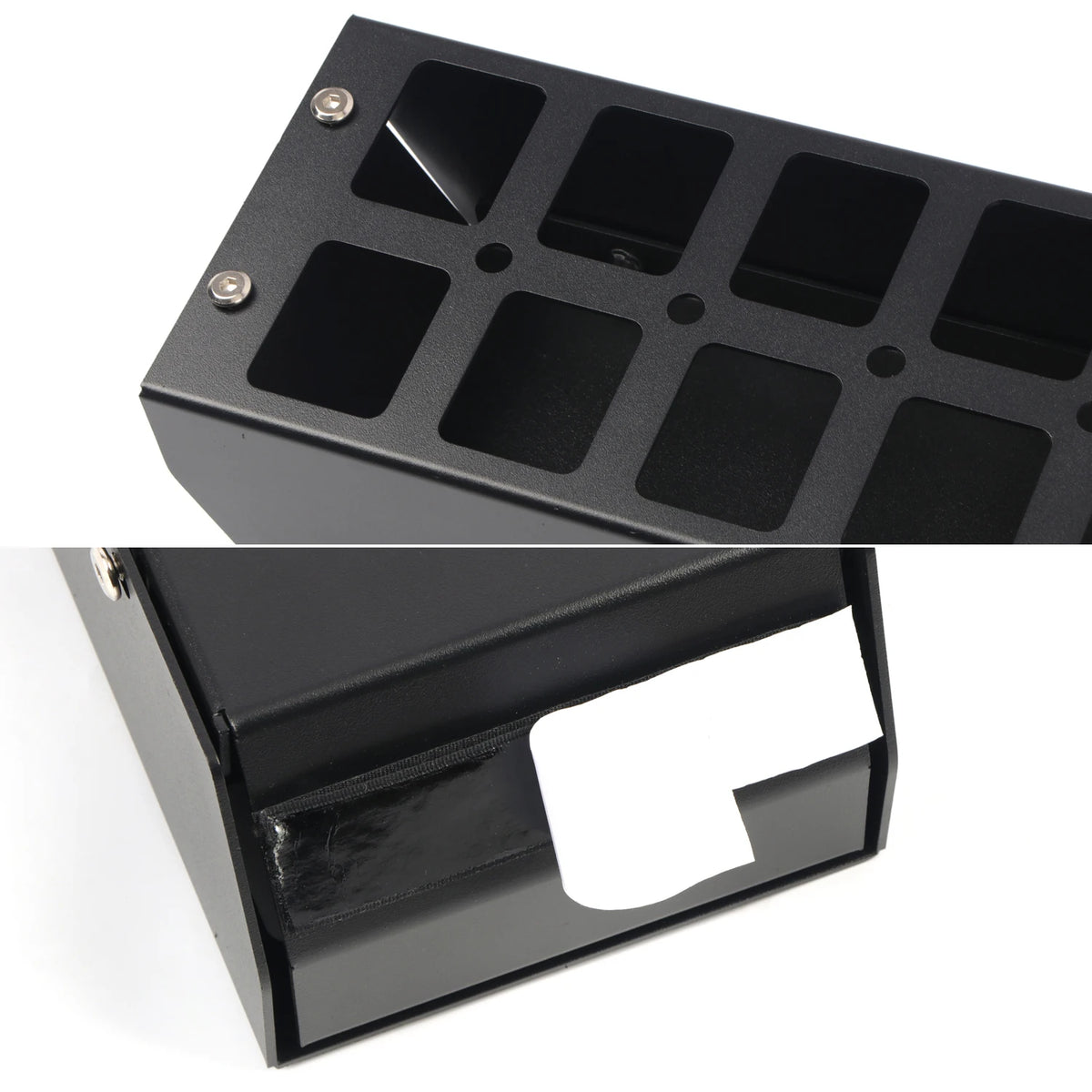 organisateur rangement métal perforé jeep wrangler noir orange réversible utilitaire fixations vis montées