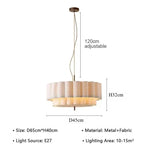 suspension lumineuse tissu blanc rayures horizontales moderne câble suspendu flux lumineux 2000 82000 toucher