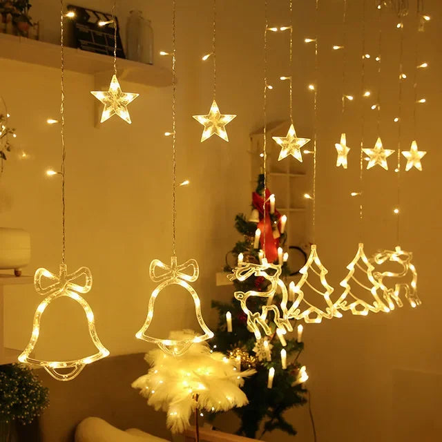 guirlande lumineuse solaire transparente boules dorées clips modernes décoration extérieure noël jardin festive
