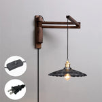 lampe murale bois moderne abat jour fleur industriel rustique chambre entrée