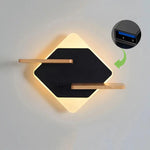 lampe murale moderne minimaliste blanc noir bois clair éclairage chambre salon led 11w warm