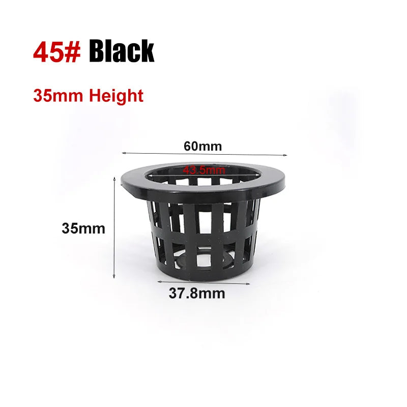pot plante hydroponique maille plastique blanc noir culture sans sol pépinière