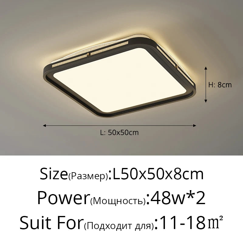 plafonnier led moderne blanc doré noir éclairage chambre salon télécommande minimaliste