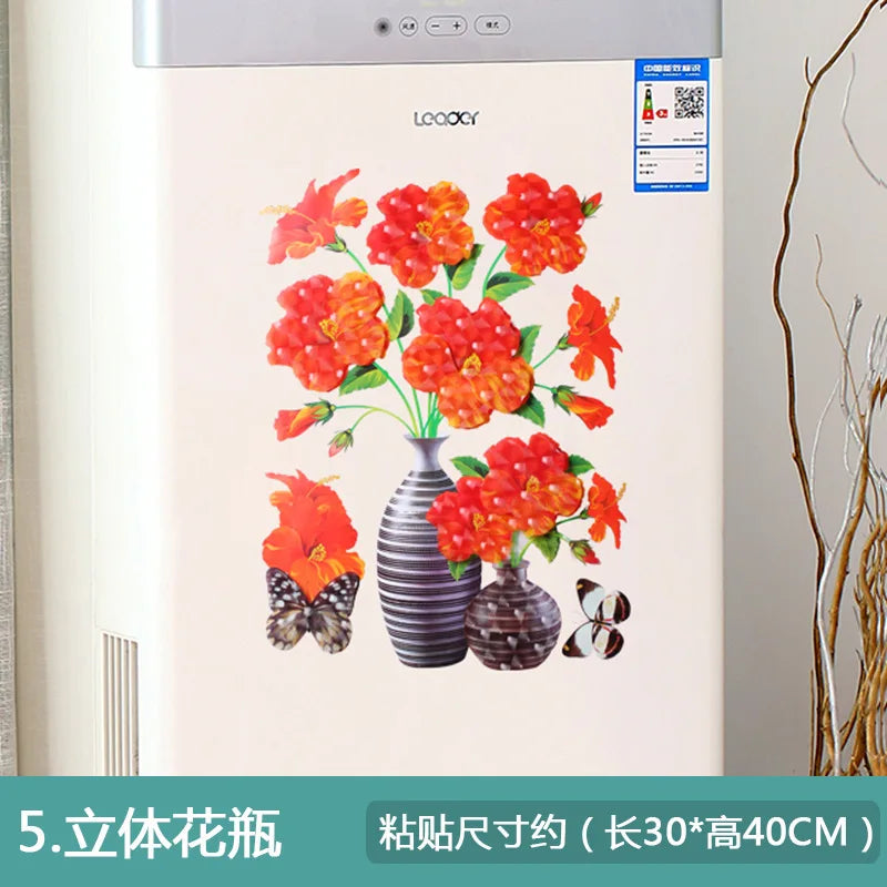sticker mural 3d moderne fleurs papillons rose beige noir opaque chambre coucher PVC