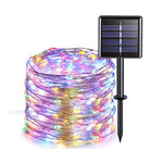 guirlande lumineuse solaire blanc chaud filament led moderne clips fixationextérieur ip65 50led