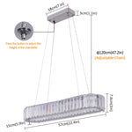 lustre suspendu cristal moderne transparent facettes chromé télécommande chambre salon