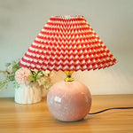 lampe table moderne abat jour plissé rouge blanc vert beige bleu clair rose noir