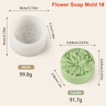moules savon silicone floral blanc vert rose décoration artisanale diy trois pièces