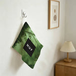 serviette toilette vert motif floral moderne crochets salle bain cuisine 25x30cm