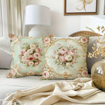 taies d'oreiller motif floral vintage rose blanche zip closure decoration chambre maison