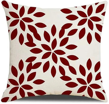 housse coussin carrée rouge motifs géométriques modernes décoration salon canapé fauteuil intérieur maison