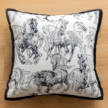 coussin patchwork géométrique polyestère carré contemporain gris noir blanc decoration nordic