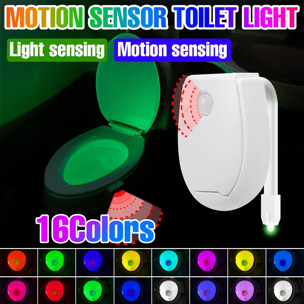 lampe toilette détecteur mouvement blanc moderne adhésif led rgb modes