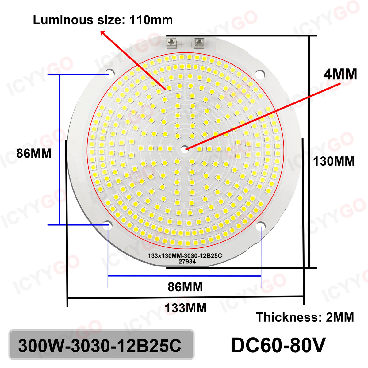 plaque led moderne blanc 6000k 300w 400w grille led fixations vis aluminium contemporainextérieur
