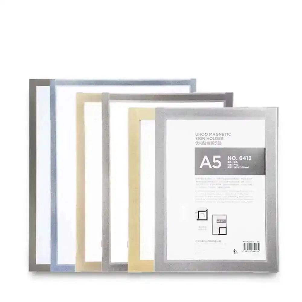 porte affiches magnétique transparent moderne noir blanc doré A5 A3scrição
