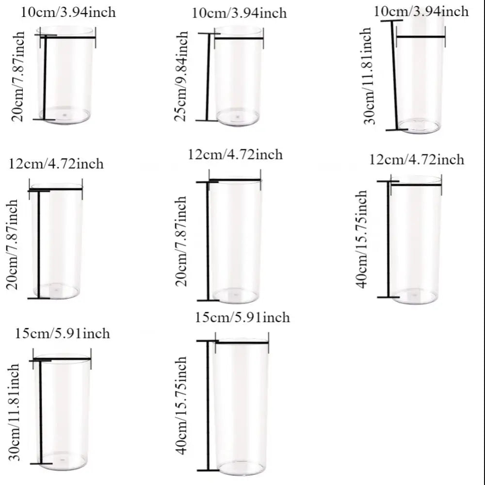 vases transparents modernes verre fleurs artificielles hydroponie bougies 10x20cm 12x30cm