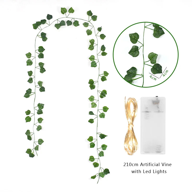guirlande lumineuse feuilles vertes led blanc extérieur moderne décoration mariage chambre festive
