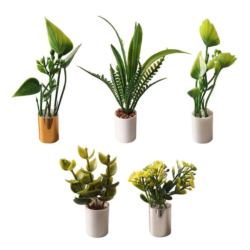 plantes artificielles résine vertes modernes décoration intérieure pot miniature minimaliste maison jouets