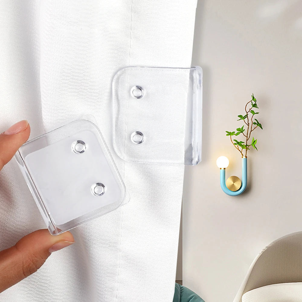 clips fixation rideaux douche salle bains anti éclaboussures adhésifs transparents modernes 5x45cm 24pcs