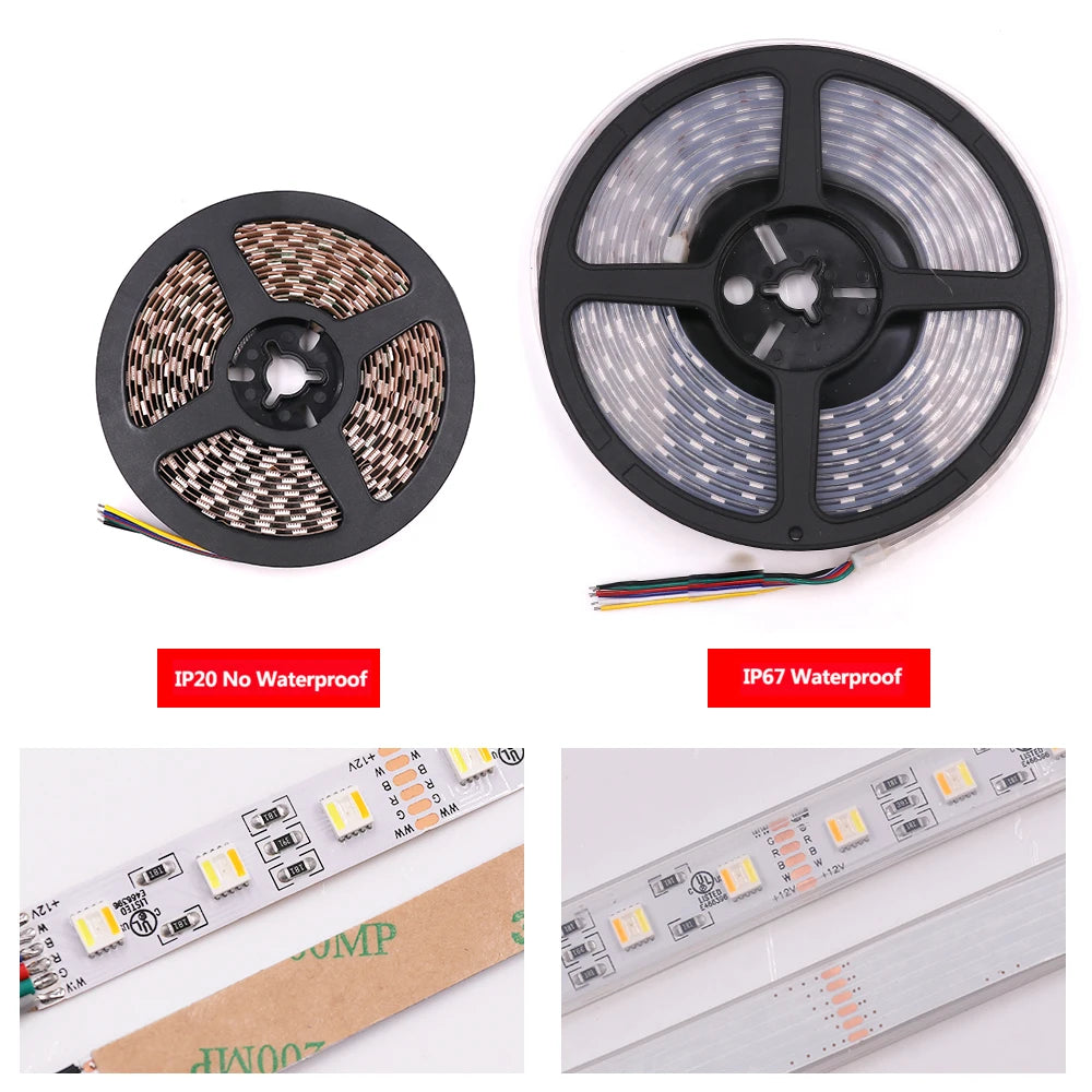 ruban led flexible rgb blanc chaud ip65 60leds adhésif moderne étanche 5m