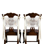 décoration mariage just married rubans satin dentelle romantique vintage chaise anniversaire festivitésscrição
