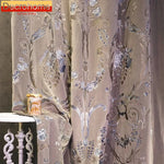 rideau floral classique beige gris bleu doré opaques salon chambre