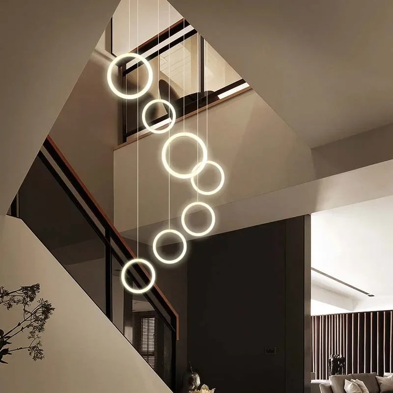 suspension lumineuse moderne acier inoxydable blanc 10 lumières 110v 240v